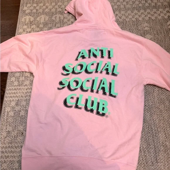 Anti Social Social Club Light Pink Hoodie - Picture 3 of 4